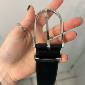 Black real leather belt, Aritzia XS